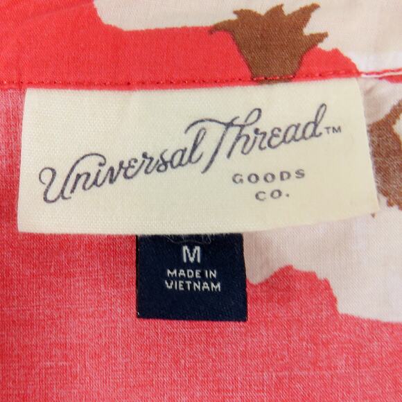 Universal Thread Coral Pink Floral Print Puff Sleeve Mini Dress Medium - Picture 4 of 5